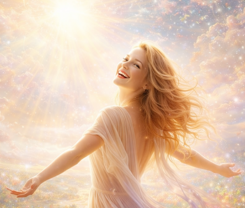 illustration d'une femme apaisée, libérée et épanouie après une séance d'hypnose et EMDR