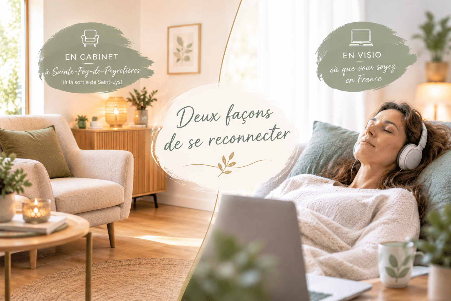 Deux façons de se reconnecter grâce à l'hypnose, en présentiel ou à distance